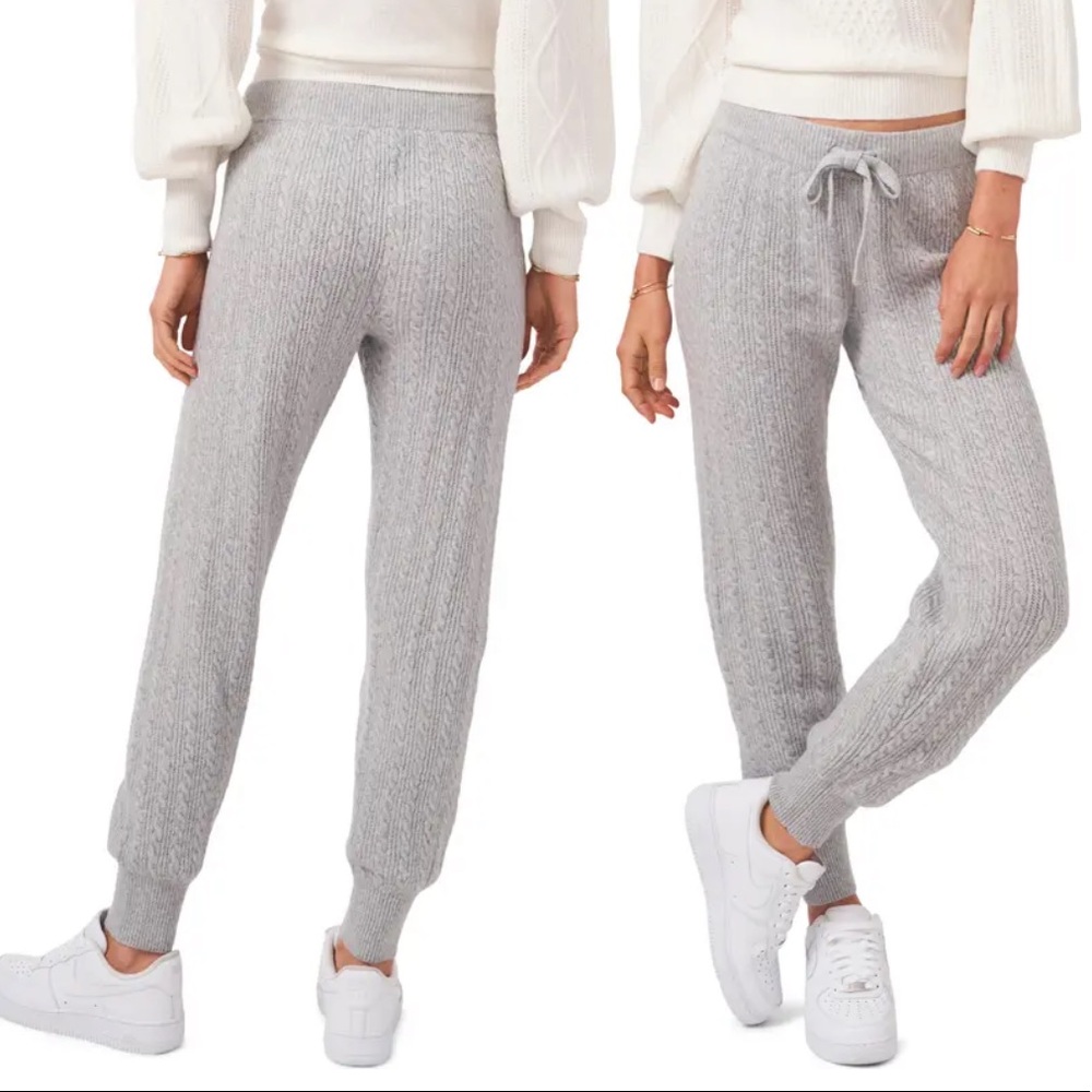 1. State Heather Gray Cable Knit Jogger Pants